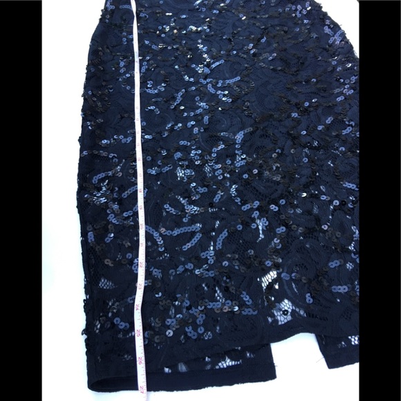 EXPRESS Black Midi Lace Sparkle Skirt - Picture 7 of 7